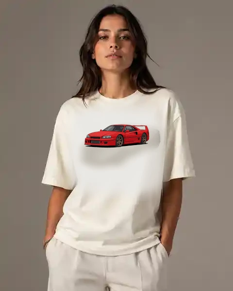 white AICarMix T-shirt — Model front