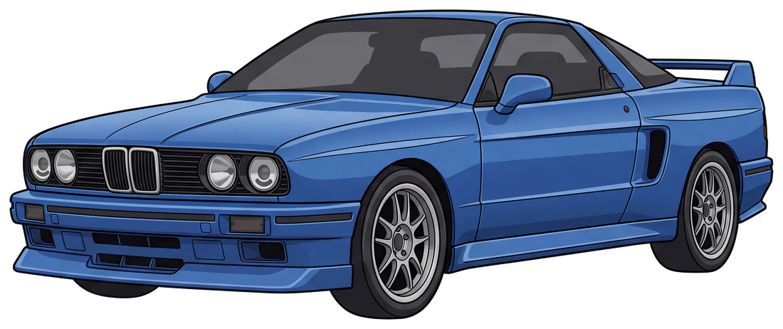 BMW M3 E30 mixed with Honda NSX (first generation)