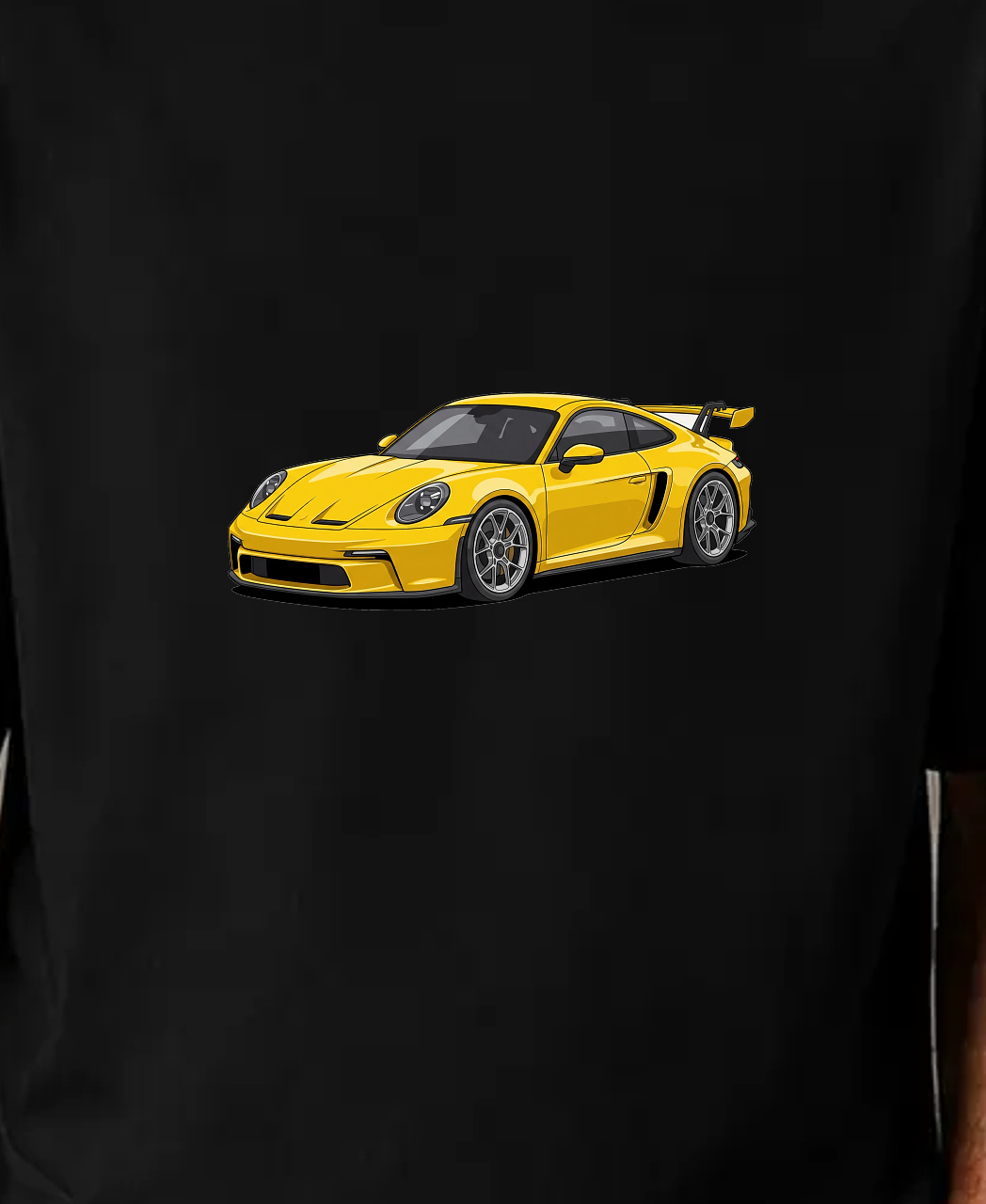 white AICarMix T-shirt — Print close-up