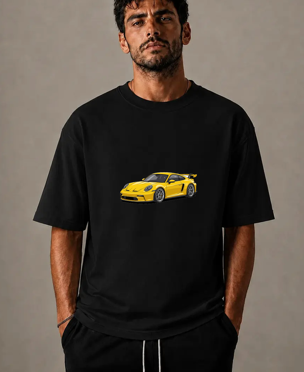 white AICarMix T-shirt — Secondary model view