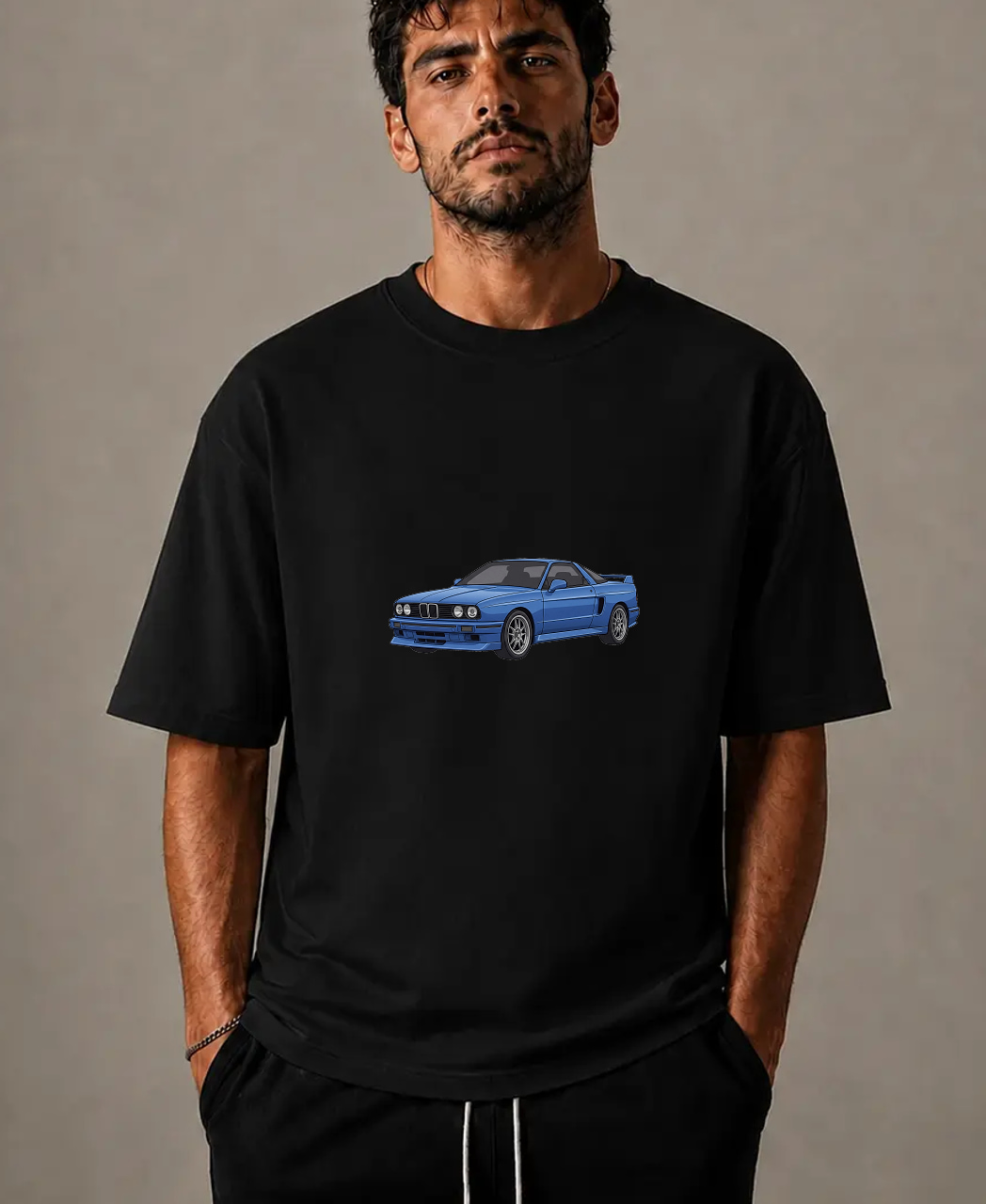 white AICarMix T-shirt — Secondary model view
