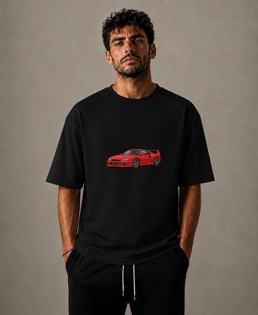 white AICarMix T-shirt — Model front