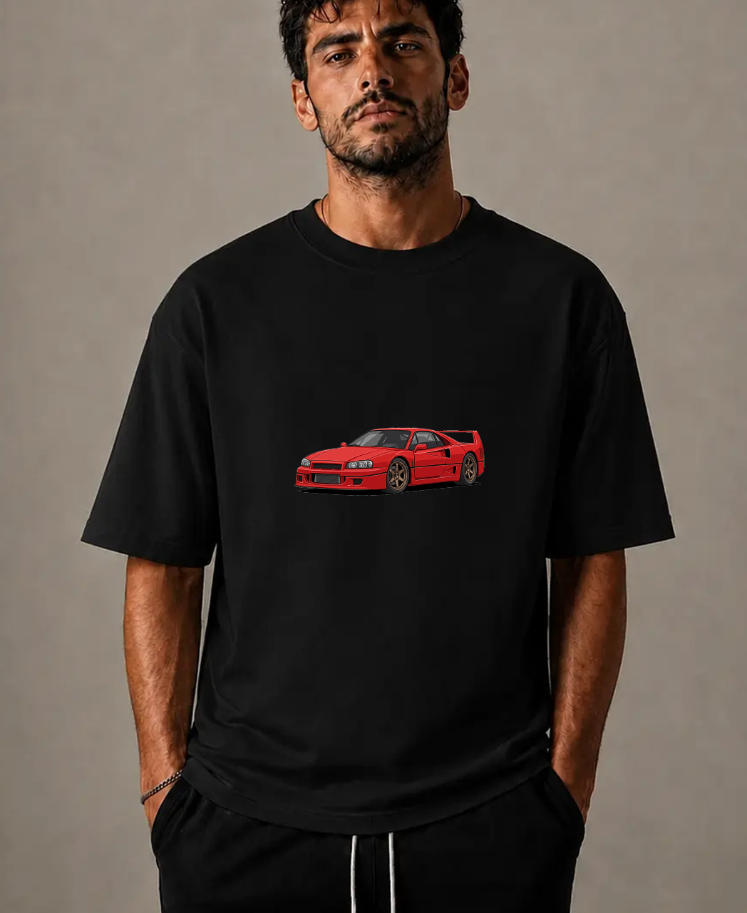 white AICarMix T-shirt — Secondary model view