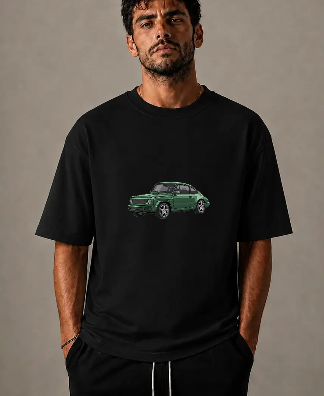 white AICarMix T-shirt — Secondary model view
