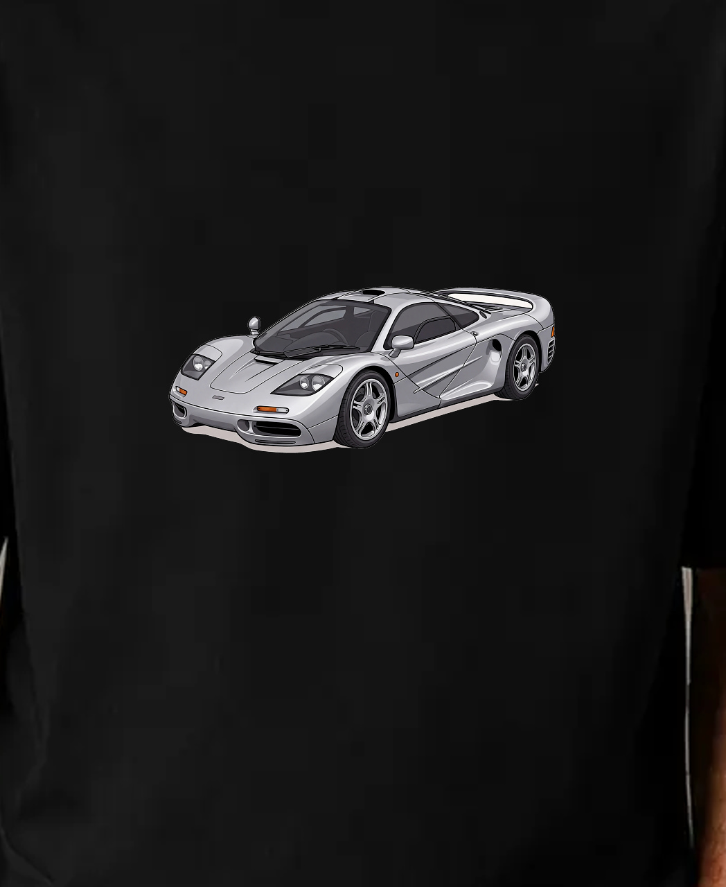 white AICarMix T-shirt — Print close-up