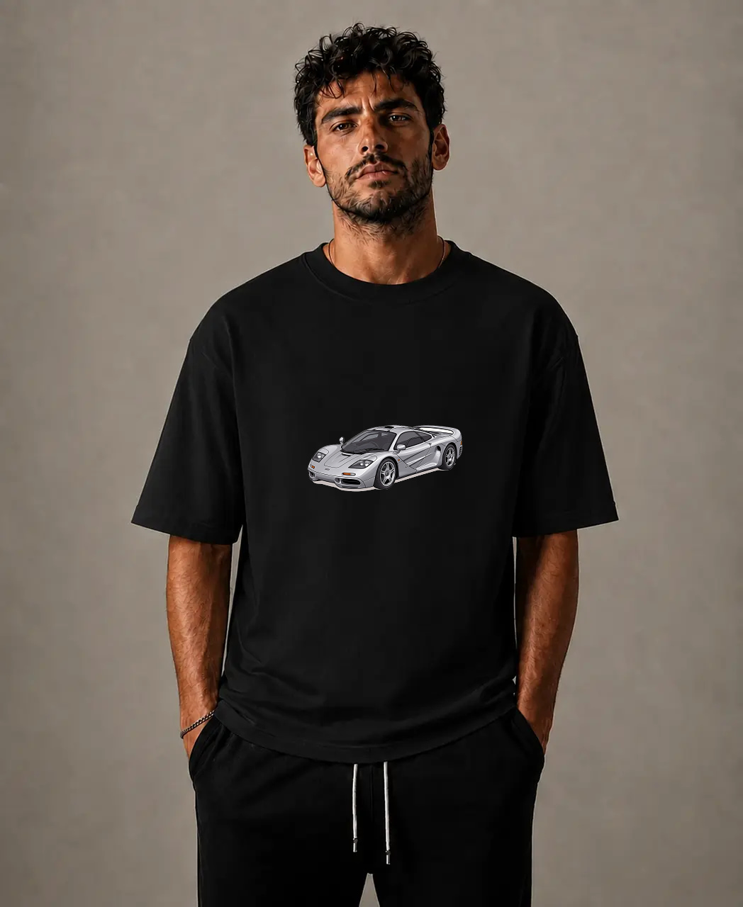 white AICarMix T-shirt — Model front