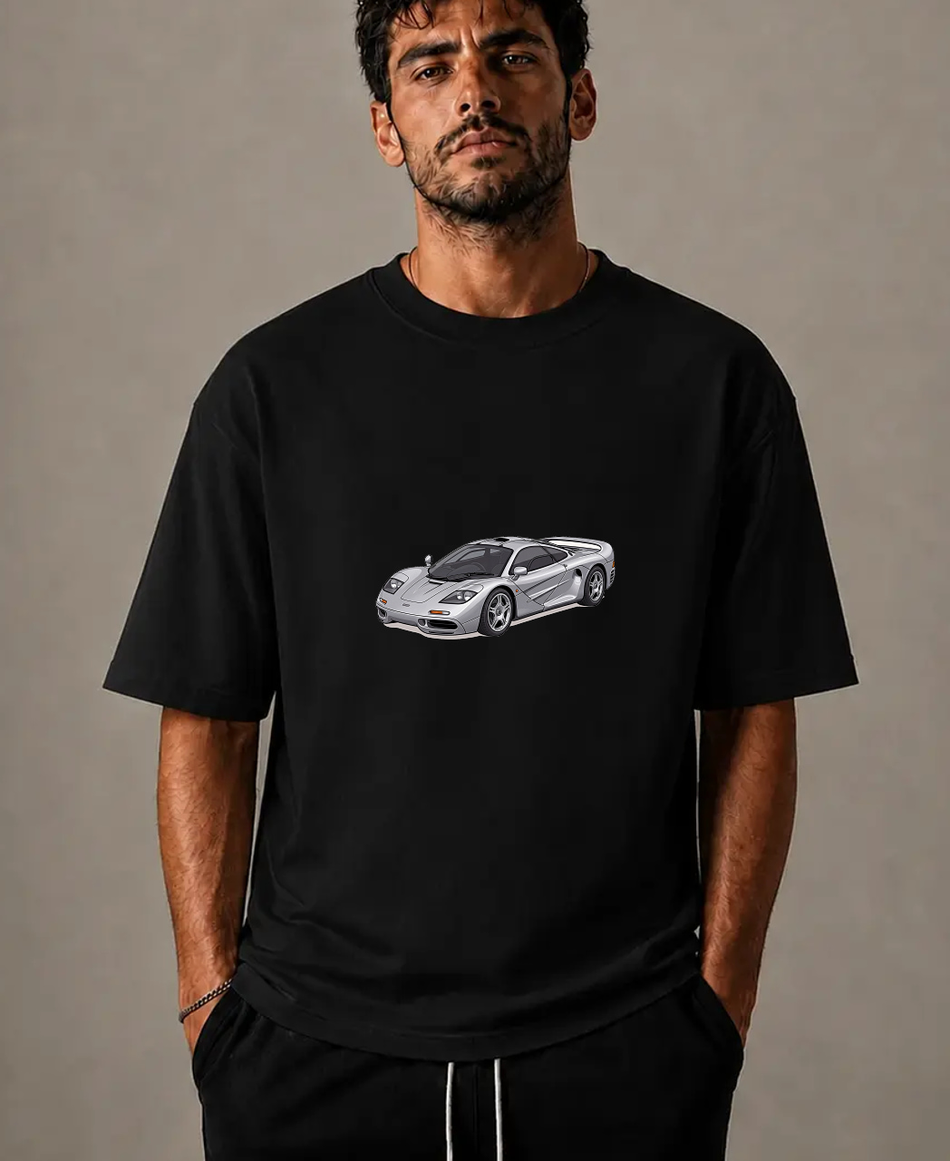white AICarMix T-shirt — Secondary model view