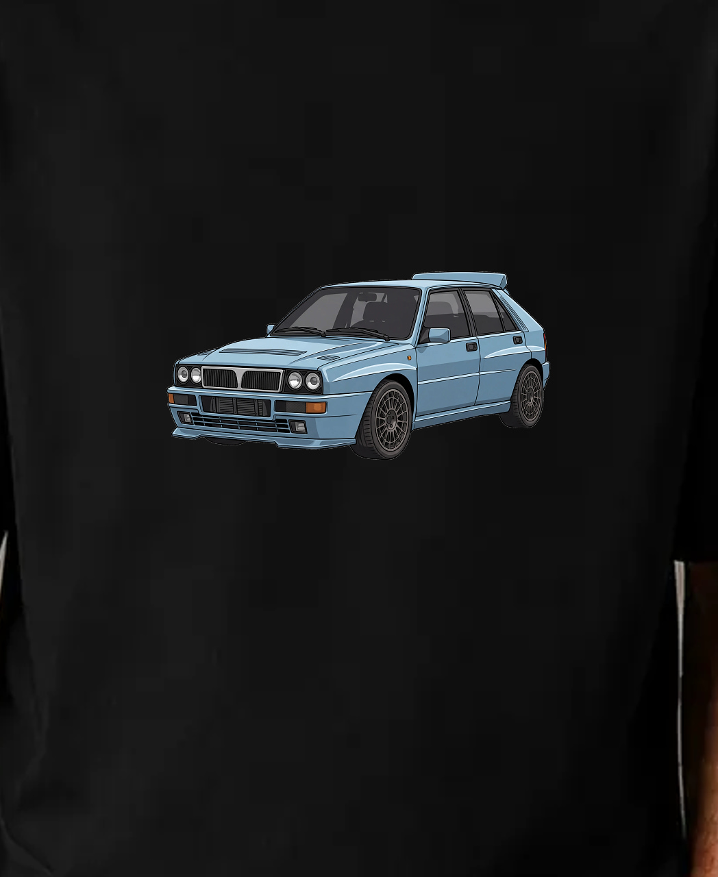 white AICarMix T-shirt — Print close-up