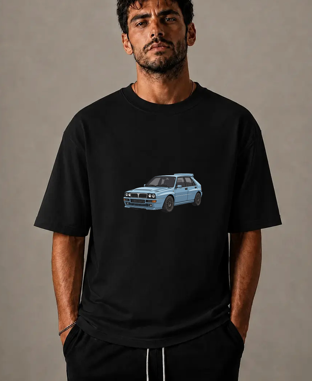 white AICarMix T-shirt — Secondary model view