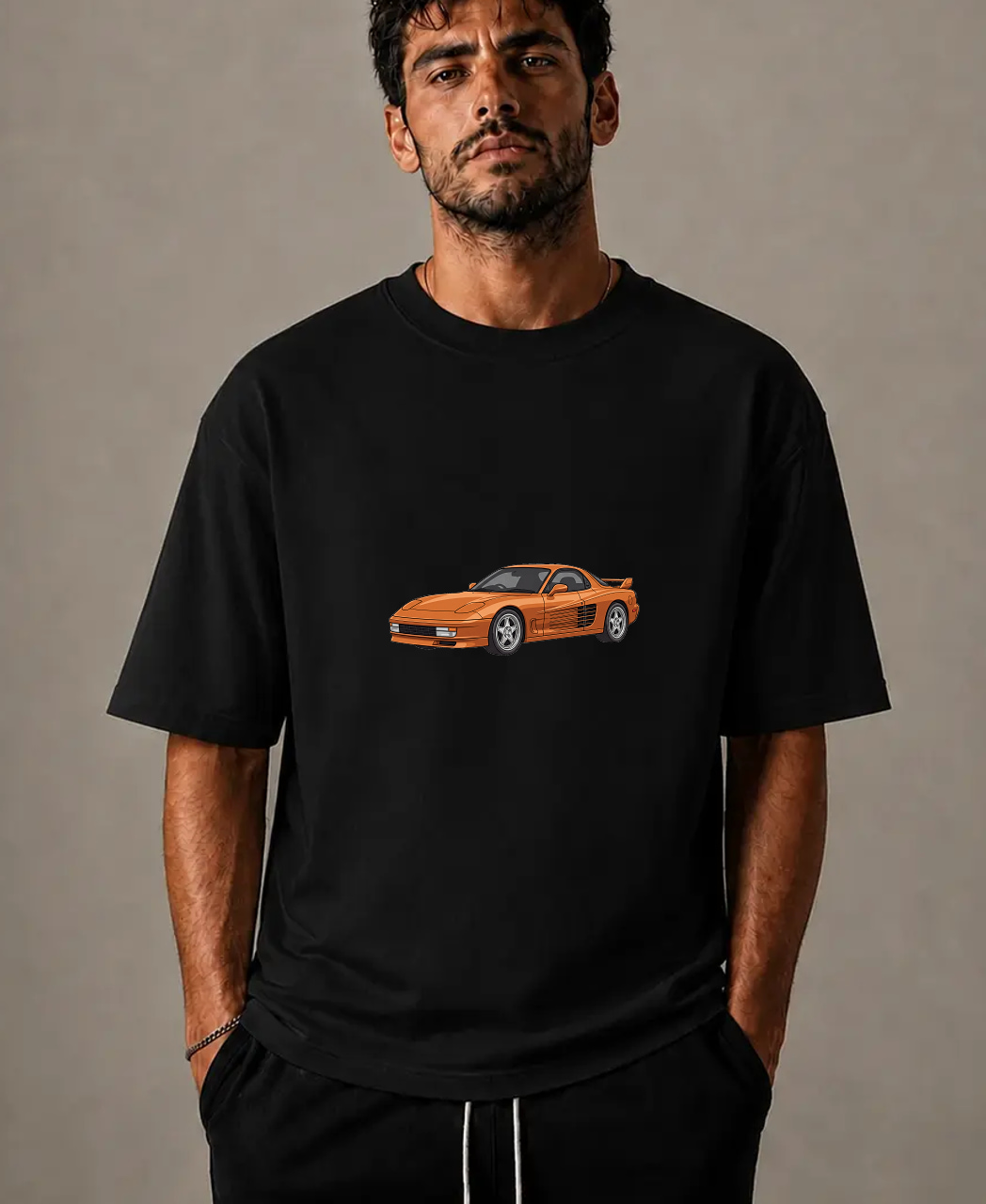white AICarMix T-shirt — Secondary model view