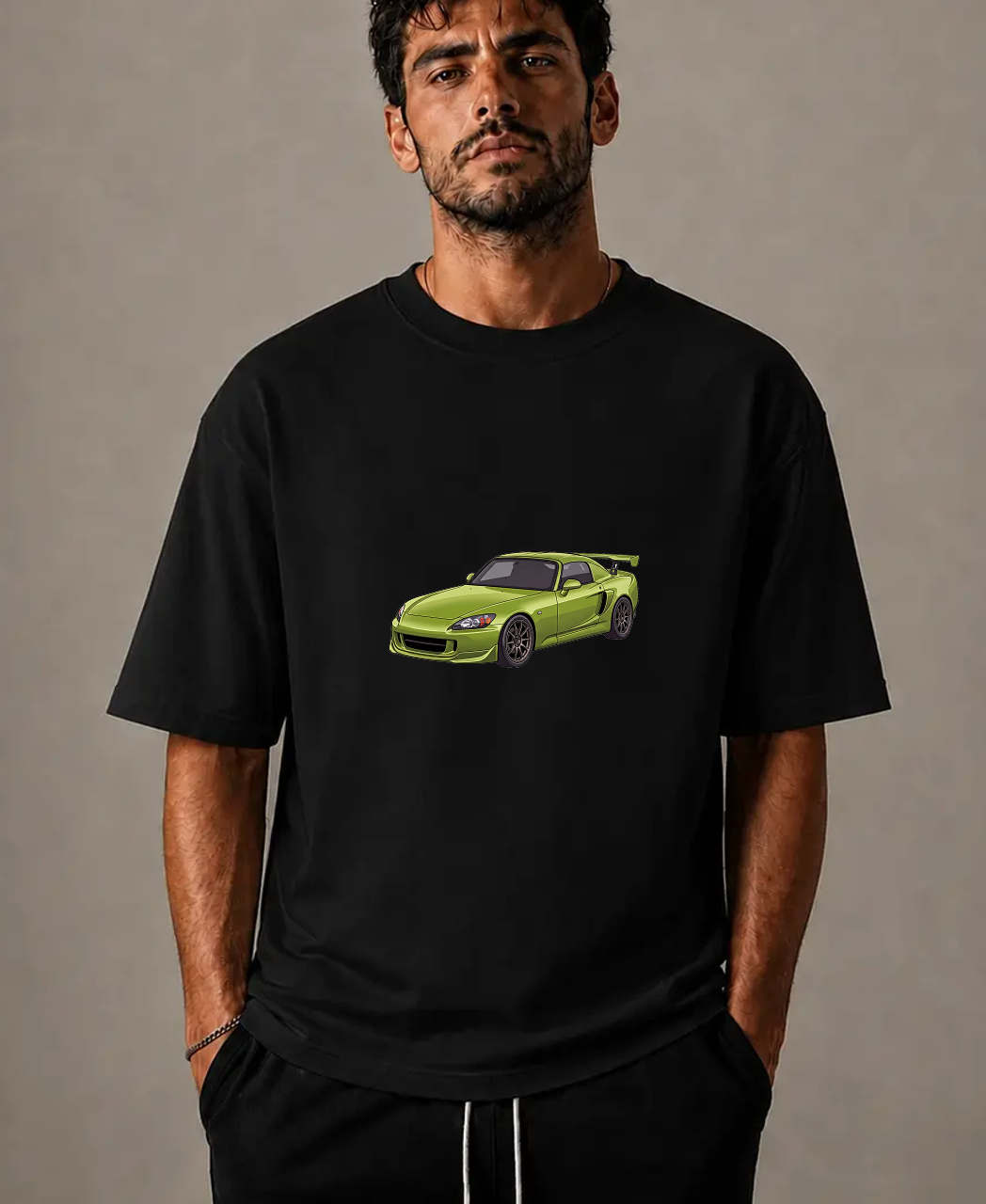 white AICarMix T-shirt — Secondary model view